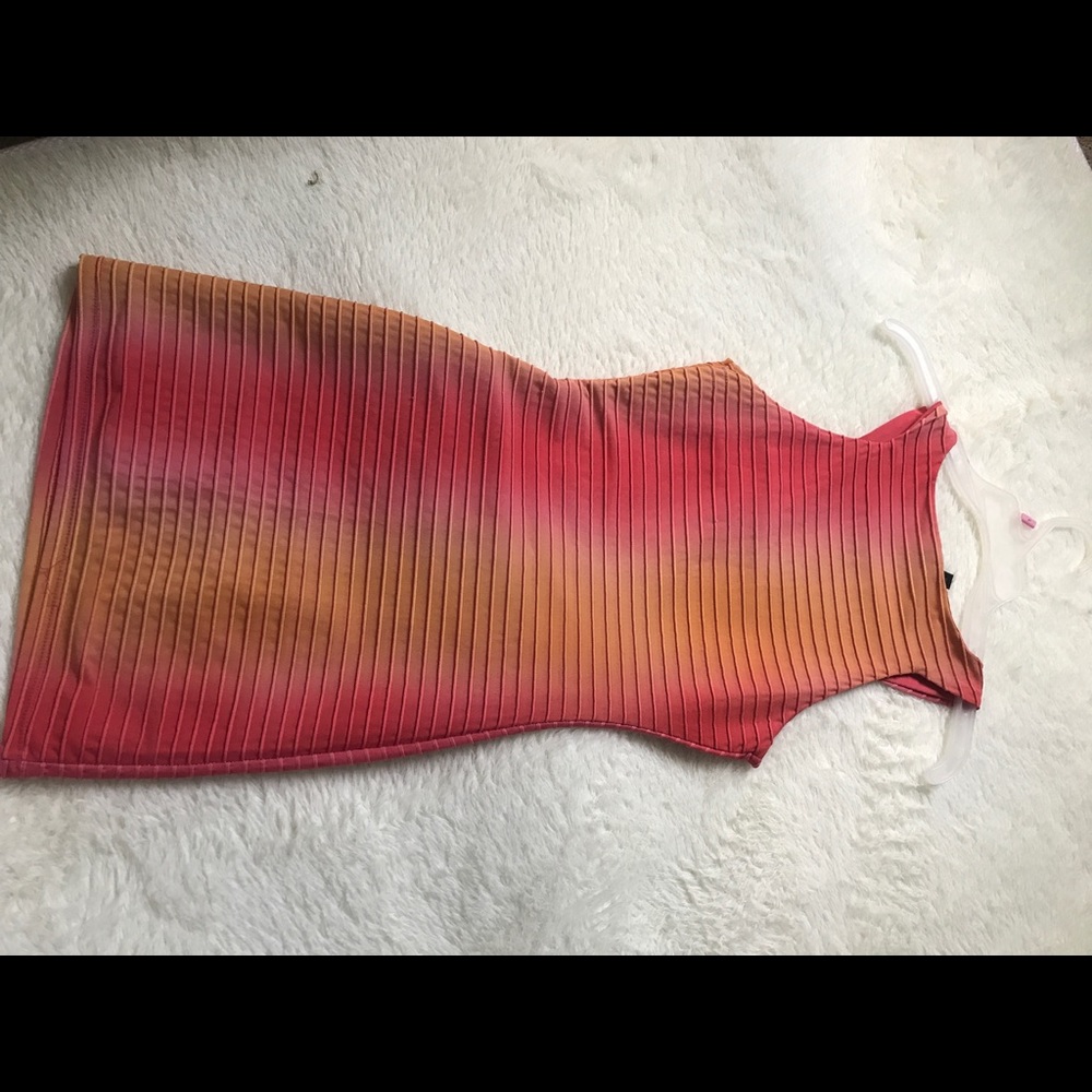 short orange and pink women's dress